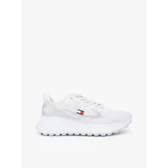 TOMMY HILFIGER - Tenis blanco de malla con suela dentada