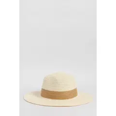 KOAJ - Sombrero fedora bicolor, kaki y crema. Mujer