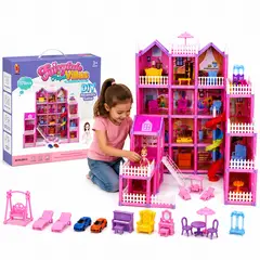 MULTIPLACE COLOMBIA - Casa de Muñecas Gigante DIY para Armar con 378 Piezas