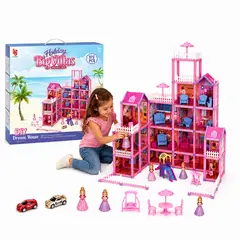 MULTIPLACE COLOMBIA - Casa de Muñecas Gigante DIY para Armar con 372 Piezas