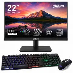 DAHUA - MONITOR 22 LM22-A211Y - PANEL IPS ELED - FULL HD 120HZ - 1MS - HDMI - VGA + COMBO 2 EN 1