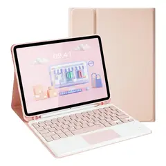 GENERICO - Funda Forro Estuche Teclado Con Trackpad Para Tablet SAMSUNG S9 ROSA