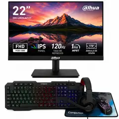 DAHUA - MONITOR 22 LM22-A211Y - PANEL IPS ELED - FULL HD 120HZ - 1MS - HDMI - VGA + COMBO 4 EN 1