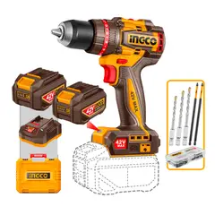 INGCO - Taladro 42V M12 69NM Impacto Incluye Bateria y Cargador UCIDLI426981