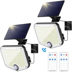 LEDMAX - Lampara Solar Kit 2 Exteriores Interior Sensor Movimiento Control