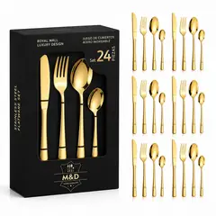 MULTIPLACE COLOMBIA - Set de Cubiertos de Acero Inoxidable 24 Piezas Premium