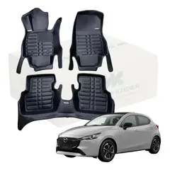 NOVAPARTS - Tapetes 5D Tipo Cuero MatDefender Luxury Mazda 2 2015-2026