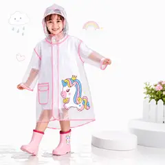 MULTIPLACE COLOMBIA - Capa de Lluvia Impermeable para Niños con Capucha y Visera Protectora