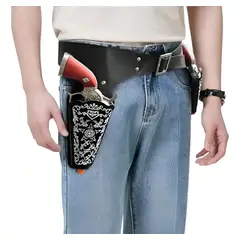 GENERICO - Pistolas Arma Vaqueros Funda Halloween Sheriff Blister Niños