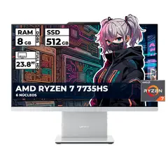 Lenovo - TODO EN UNO 24ARR9 RYZEN 7-7735HS 8GB RAM 512GB SSD 24 FHD