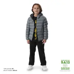 TOTTO - Chaqueta para Niño Colorkid 2.0 Acolchada Gris/Negro