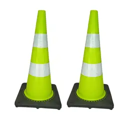 GENERICO - Cono Vial Verde de 70 cm dos Franjas Reflectivas