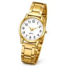 GENERICO - Elegante Reloj de Cuarzo en Acero Inoxidable Para Mujer - Dorado