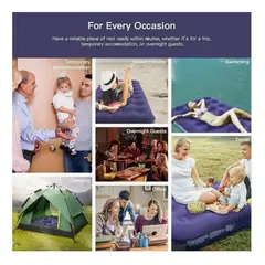 AMERICAN GENERICS - Colchón Inflable Doble 2 Plazas 190 x 150 x 20 cm Para Camping Y Hogar