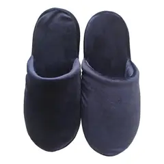 GENERICO - Pantuflas un solo fondo suaves y acolchadas color azul oscuro