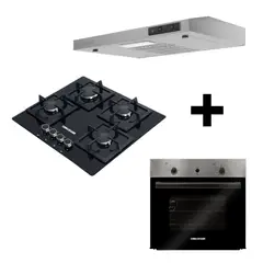 CHALLENGER - Combo CHALLENGER: Estufa + Horno + Campana 60 cm - SQ 6762 + HG 2555 + CX 4000