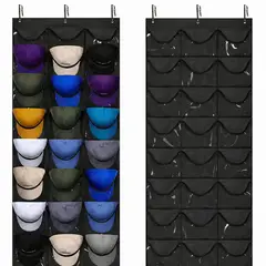 HOMMI - Estante Organizador Colgante de Puerta para Gorras en Poliéster Color Gris