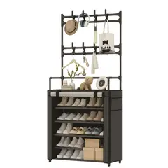 HOMMI - Colgador de Ropa Multifuncional Zapatero 4 Niveles en Tela en ABS