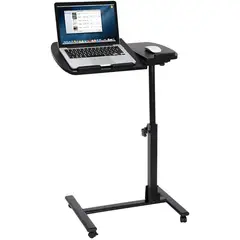 HOMMI - Mesa Auxiliar para Computador Multifuncional con Ruedas en Metal Color Negro