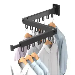 HOMMI - Secador de Ropa Plegable Ajustable Color Negro