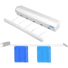 HOMMI - Secador de Ropa Retractil para 5 Lineas Ajustable Color Blanco