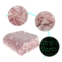 HOMMI - Cobija Manta Magica Brilla en Oscuridad Cama Niños Rosada para Hogar