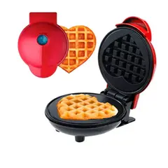 HOMMI - Mini Wafflera Eléctrica Forma de Corazón 20W Negra