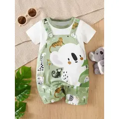 LUSOLSI - Mameluco corto Ropa para niños y niñas conjuntos overoles prendas