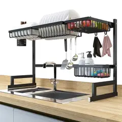 CLEAR - Escurridor De Loza Lavaplatos Organizador Utensilios Cocina 85Cm