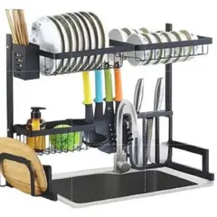 CLEAR - Escurridor De Loza Lavaplatos Organizador Utensilios Cocina 85Cm