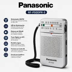 PANASONIC - Radio Portatil AMFM Sintonizador Digital RF-P50