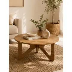 VETTA HOME - Mesa de centro en Madera ROBLE - Armado Rápido NOVAMAXI