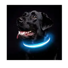 GENERAL - Collar para Perro con Luz LED Recargable USB Azul Talla L