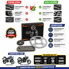 OEM - Kit Arrastre Suzuki Gixxer 150 SF Naked 428H Original Premium