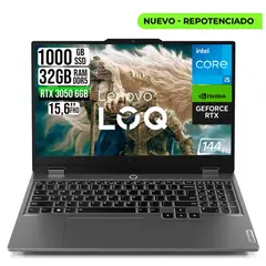 Lenovo - Portátil LOQ 15 Gaming RTX 3050 6GB Intel Core i5-13450HX RAM 32GB DDR5 SSD 1TB FHD 15.6"