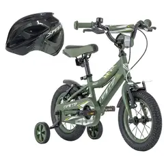 GW - Bicicleta + Casco Niño Niña Rin 12 Accesorios Ruedas Aux