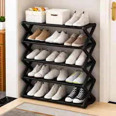 ROUX - Zapatero Organizador Moderno de 5 Niveles para 15 Pares Color Negro