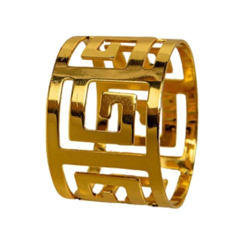 Imagen de Servilleteros Metálicos Diseño Geometrico Color Dorado X 6 Unidades Hogar Decoración Interiores