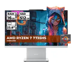 Lenovo - TODO EN UNO 24ARR9 RYZEN 7-7735HS 16GB RAM 512GB SSD 24 FHD