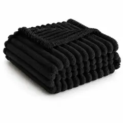 ABRICOL - Cobija Manta Termica Felpa Cama Doble 185x220 Color Negro