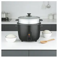 NOBELSOUND - Olla Para Arroz Eléctrica 1.8 Litros Con Vaporera Incluida