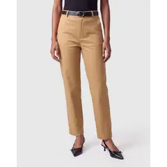 PATPRIMO - Pantalón Recto Clásico Mujer Amarillo
