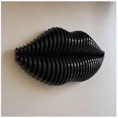 TIZZY DISEÑO - Cuadro Decorativo Negro en Forma de Beso Arte 3D en MDF