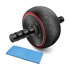 HOMMI - Rueda Abdominal Rodillo Grueso Tipo Barril Gym + Tapete para Hogar