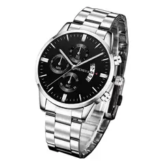GENEVA - Reloj de Cuarzo Acero Inoxidable Elegante y Deportivo - Calendario - Plata