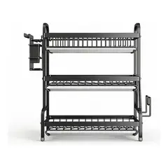 POLASUP - Escurridor de Platos 3 Niveles Acero Inoxidable Organizador de Cocina Gran Capacidad