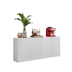 AKIVOY - Aparador Buffet 4 Puertas Veneza Color Blanco