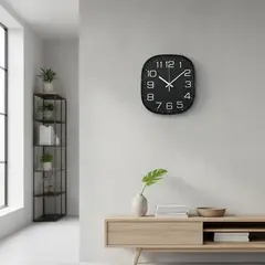 POLASUP - Reloj de Pared Cuadrado 30 cm Minimalista Moderno Silencioso Números Grandes