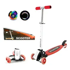 GENERICO - Scooter Kick Escualizable Monopatin Patineta Rueda Iluminada Color Rojo