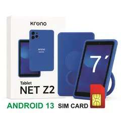 KRONO - Tablet 7 Pulgadas Android 13 Doble SIM 8GB RAM (4+4) 32GB AZUL